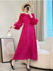 Bandage Dresses Three Dimensional Flower Splicing Design Women's Pleated Dress Chic Cloth