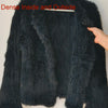 Winter Women Turtle neck Warm Knitted Natural Fur coat Long Sleeve Female Warm Winter Genuine Fur Jacket Thick Outwear