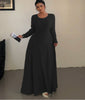 Plus-Size Solid-Color Knit Elegant A-Line Flowy Maxi Dress Women's Long Dress Casual & Commuter Style
