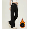 Winter Girls Thermal Fleece High Waist Jeans Lady Snow Warm Plush Denim Pants Women Classic Straight Leg Trousers