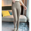 100% Cashmere Knitted Leggings Women High Waist Casual Wool Korean Trousers Solid Thicken Elasticity Ankle-Length Pants