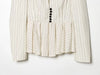 Women Striped Short Skirt Style Hem Blazer Long Sleeve Single Breasted V-Neck Casual Commuting Chic Jacket Lady