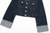 Women Denim Set Casual Lapel Long Sleeve Crop Jacket Buttons Female Vintage Wide Leg Loose Jeans Long Pants