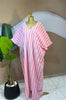 Fall Holiday Half Batwing Sleeve Striped Print Loose Long Dress Street Women Party Vestidos Maxi Dresses Vestidos