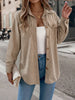 Autumn Winter Casual Single Breasted Pocket Jacket Solid Color Long Sleeve Corduroy Coats for Women Khaki Pink Red
