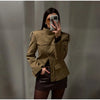 Spring Stand Collar Trench Coats For Women Y2K Long Sleeve Pockets Waist Jacket Street Lady Single Breasted Outerwear