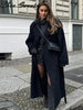 Casual Woolen Women Coat Doube-Breasted Turn-Down Collar Long Sleeve Female Coats Autumn Winter Chic Lady Outwear
