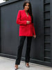 Blazer women casual Autumn Winter Long-sleeved double-breasted solid color long blazer women's clothing