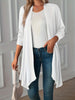 Europe and the United States Plus Size Women's Autumn Solid Color Long Sleeve Cardigan Coat Long Coat Women