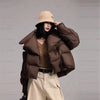 Lagabogy Winter Puffer Jacket Women Short 90% White Duck Down Coat Female Streetwear Warm Parkas Removable Sleeves Outwear