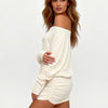 Autumn Girl Off Shoulder Pullover Women's Clothing Solid Color Long Sleeved Loose Casual Slim Pleated Hug Hips Short Dress