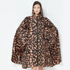 Big Size Women Leopard Raincoat Lightweight Rain Coat Poncho Ladies Waterproof Cloak Raincoats Adults Windproof Rainwear