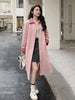Contrasting Color Windbreaker For Women Lapel Long Sleeves Single Breasted Mid Length Trench Coat Spring 2DA8980