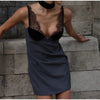 Solid Pleated Shawl Dress Women Chic Half High Neck Long Sleeve High Waist Slim Dresses Lady Daily Evening Party Gown