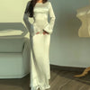 Spring Autumn Satin Long Dress Women Solid Flare Sleeve Lace Up Elegant Dresses Female Evening Party Clothes Ladies Vestido