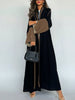Middle Eastern Loose Abaya Muslim Full Sleeve Open Front Abayas Elegant Kaftans Women Jilbabs Arabian Islamic Maxi Dresses