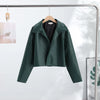 Lapel Long Sleeve Faux Leather Jacket Women Street Turn-down Collar Single Breasted Loose Coats Chic Lady Jackets Outerwears