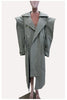Autumn Long Oversized Ruffled Trench Coat for Women Drawstring Loose Elegant Chic Asymmetrical Overcoat