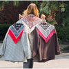 Women Bandana Print Blazer Jacket Triangle Scarf Tassel Fringe Back Loose Suit Coat Casual Office Lady Chic Jacket
