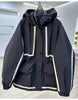 European Goods Ribbon Stitching Contrast Jacket Women's Spring and Autumn Leisure Loose Slim Short Trench Coat