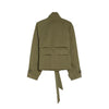 Elegant Women's Windbreaker Stand Collar Double Breasted Long Sleeve Pockets Female Jacket Spring Autumn Lady Commute Tops