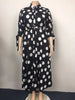 Autumn Dot Print Button Up Plus Size XL-5XL Women Blousers Maxi Dress Vestidos Streetwear Long Dresses Vestidos