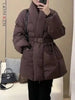 Cotton Padded Coat With Belt Long Sleeves Big Size Solid Warm Jacket Winter Female Streetwear 2Z288516