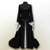 Womens Medieval Renaissance White Wedding Long Dress Celtic Queen Party Victoria Cosplay Costume Square Collar Maxi Dress Robe