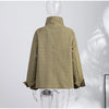 Grid Double-sided Jackets Coat Women Stand Collar Single Breasted Elegant Loose Outerwear Female Spring Chic Casual Jackets Top