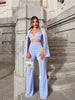 Designer Blazer Suit Set Women's Single Button Diamonds Beaded Camis Blazer Pants Suit 3pcs Set