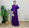 Pleated Dress Round Neck Spliced Fungus Full Sleeve Dresses For Women 2026New Spring Clothing