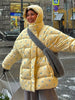Cute Floral Printed Quilted Cotton Padded Jacket With Detachable Hooded Women Thick Oversized Coat Warm Winter Girl‘s Outerwear