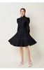 French Elegant Lace Splicing Waist Lantern Sleeve Dress Vintage High Collar Princess Dress Organza Cocktail Women's Wear