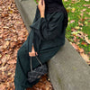 Arabic Women Corduroy Abaya Dress Ramadan Dubai Muslim Modest Cardigan Islamic Autumn Winter Warm Turkey Loose Solid Robe