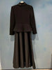 Autumn Winter Tweed Splice Dress Women Elegant Temperament Fake Two Pieces Stand Collar Evening Dresses Ladies