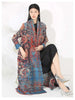 Niche Printed Windbreaker Women's Loose Oversized Long Sleeved Pleated Trench Cardigan Long Coat 2DB2481