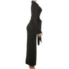 Lace Up Elegant Evening Dress Female Autumn Sexy Deep V Neck Long Sleeve Maxi Dresses Party Slim Commute Long Dress