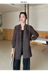 Spring Pleated Single Breasted Cardigan Coat For Women Casual Elastic Loose Mid-Length Coat 2DB5482