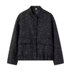 Gold Sequins Bomber Jacket For Women Chic Stand Collar Long Sleeve Coat Female Winter Autumn Lady Street Outerwear