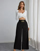 Women's Trousers Thin High Waist Chain Elastic Waist Khaki Elegant Office Black Casual Wide-leg Pants for Female