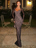 Sexy Valentine's Day Dress Women Patchwork Jacquard Double-Layer Elegant Coquette Evening Prom Party Long Bodycon