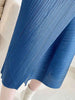Pleated Solid Color Dress For Women Round Neck Loose Mid-calf Dresses Office Lady Female Spring 2N749