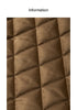 Women Cotton Jacket Winter Retro Diamond Grid Workwear Large Pocket Mid Length Jacket Brown