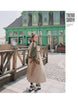 Trench Coat Women's Chic Splicing Color Block Lapel Double Breasted Long Windbreaker Belt Coat Spring 2DA1718