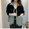 Women Splicing Loose Fitting Jacket Spring Female Leisure Outerwear Ladies Top Grade Long Sleeved Tops Coat