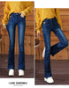 Winter Vintage Velvet Flare Jeans Warm Plush Lined Skinny Vaqueros Casual High Waist Womens Denim Pants Thicken Bell-bottoms