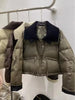 Women Coffee Black Short Parkas Thicken Warm Long Sleeve Lapel Cotton Padded Coat Vintage Winter Student Jacket Streetwear