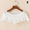 Women Vintage Crochet Knit Cape Elegant Cute Lace Short Hollow Out Shawls Shrug Poncho Wedding Bridal Evening Dress Lace Scarf