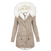 Autumn Winter Warm Plush Thicken Jackets Puffy Single Breasted Plus Size Overcoats Women's Drawstring Tie Waist Casual Parkas
