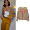 Women's Jackets Coats Autumn Striped Floral Embroidery Jacket Women Coats Vintage Female Outerwear Chic Tops